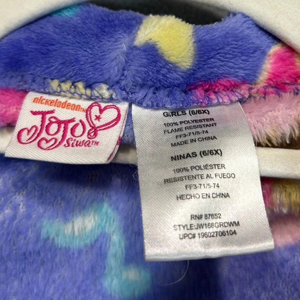 JoJo Siwa Robe and Purse Set Girls 6/6X Purple Unicorn Glitter Ice Cream Cone